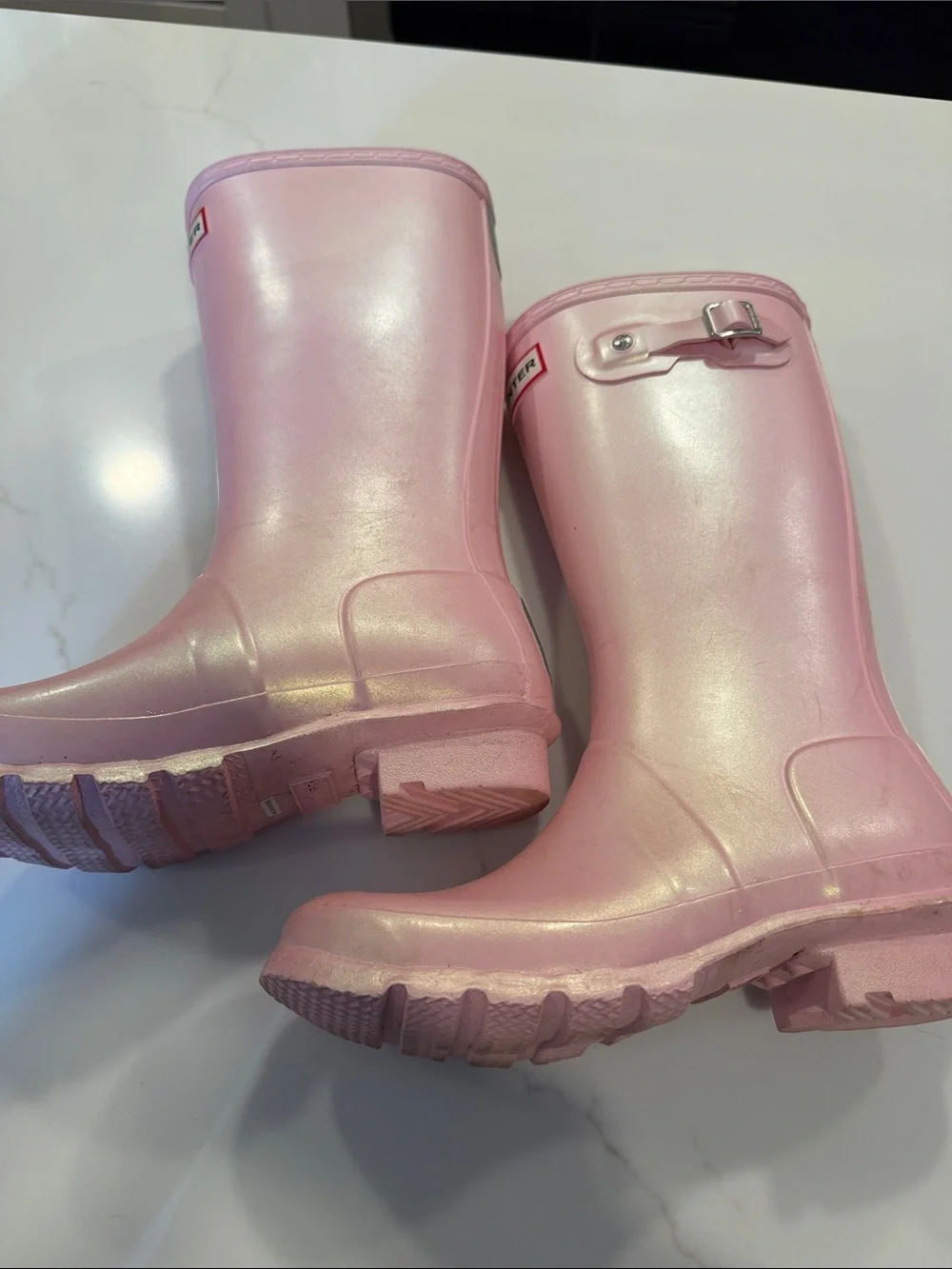 Hunter rain boots pink